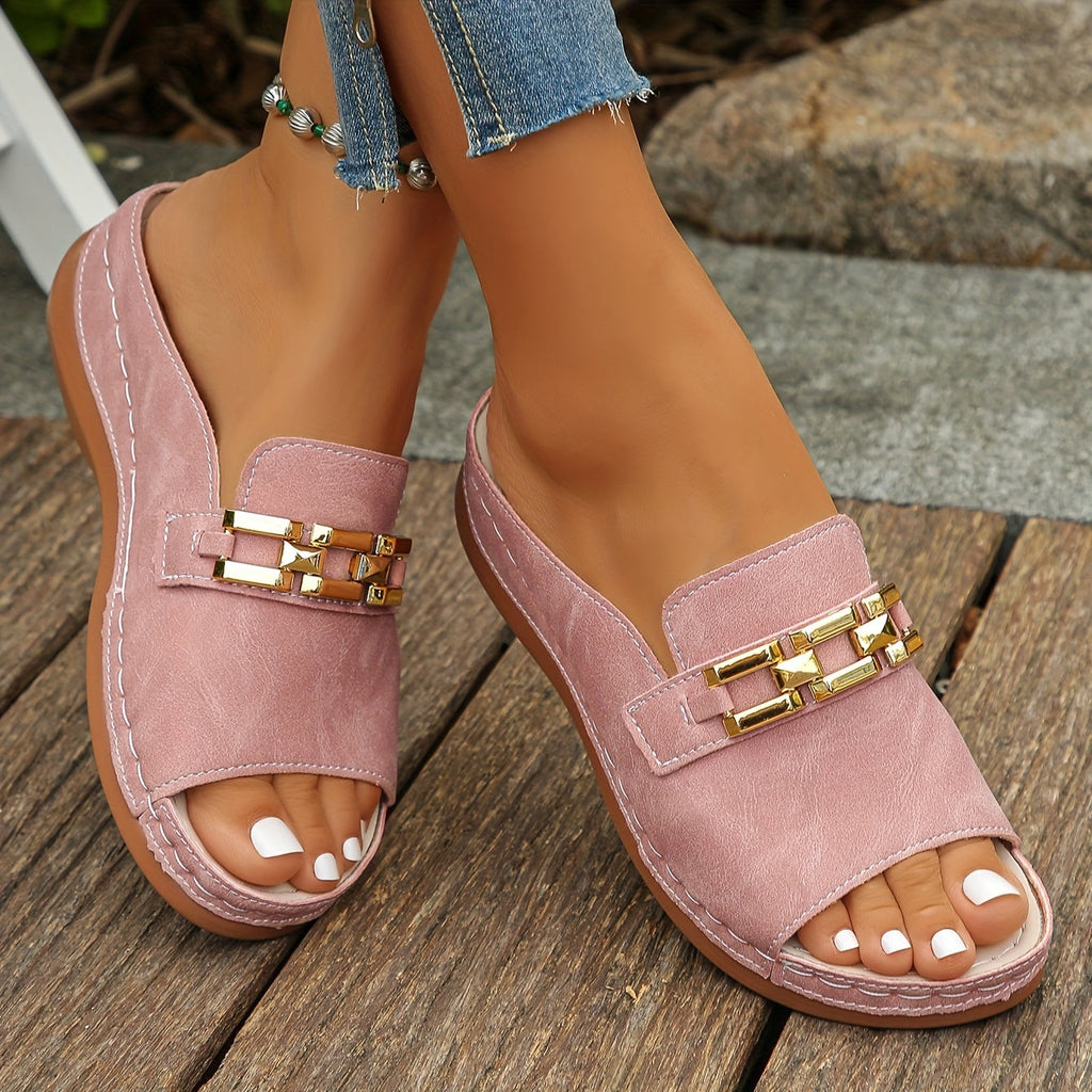 Sandali da donna con cinturino dorato - calzature eleganti e comode