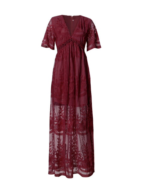 Abito Maxi Donna a Collo a V – Comfort Elegante e Fluttuante