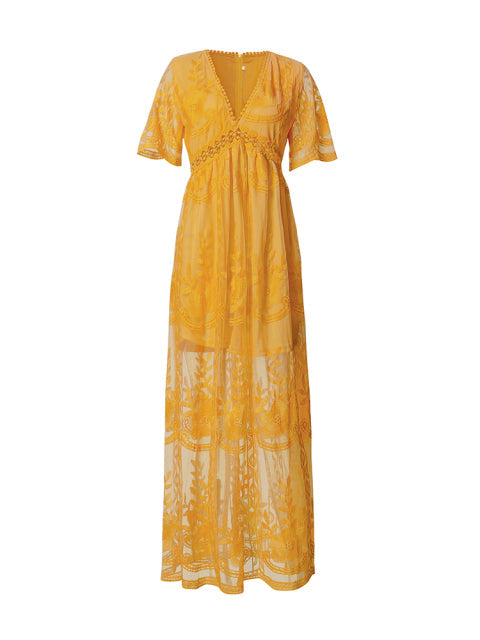 Abito Maxi Donna a Collo a V – Comfort Elegante e Fluttuante