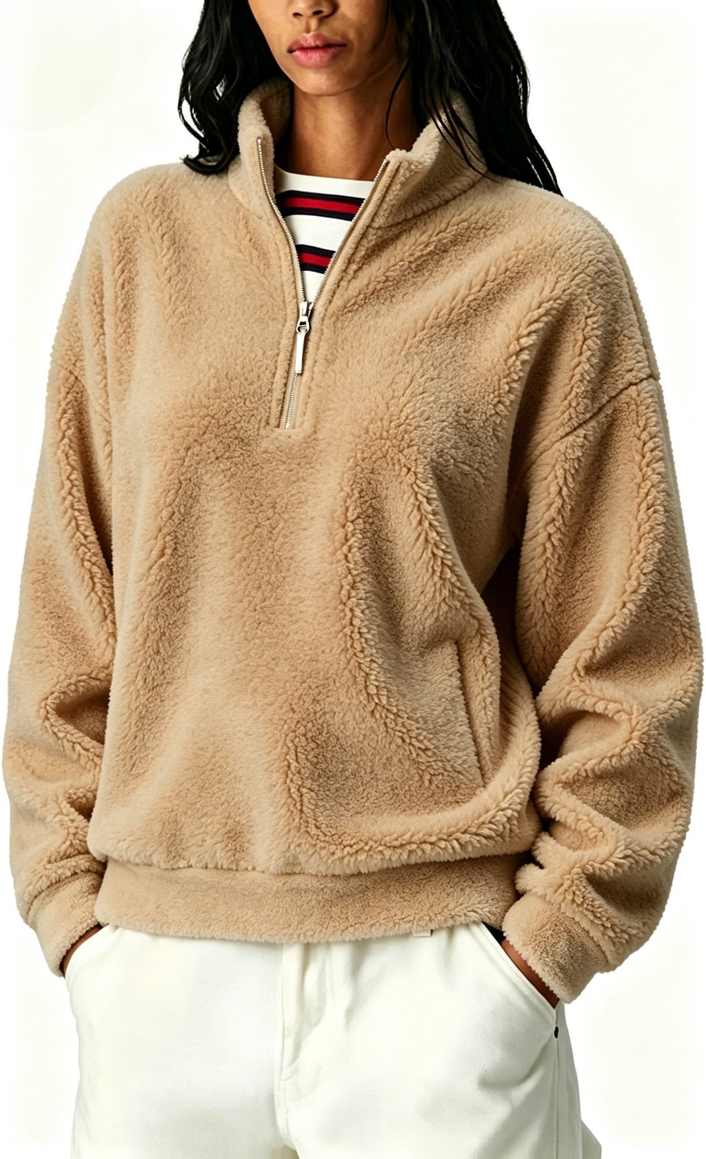 Sudadera de mujer con cremallera y forro polar - Cálida y práctica