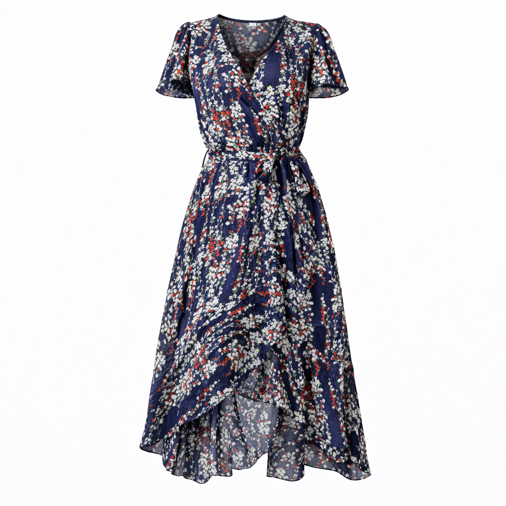 Abito midi floreale da donna – Taglio elegante e fascino romantico