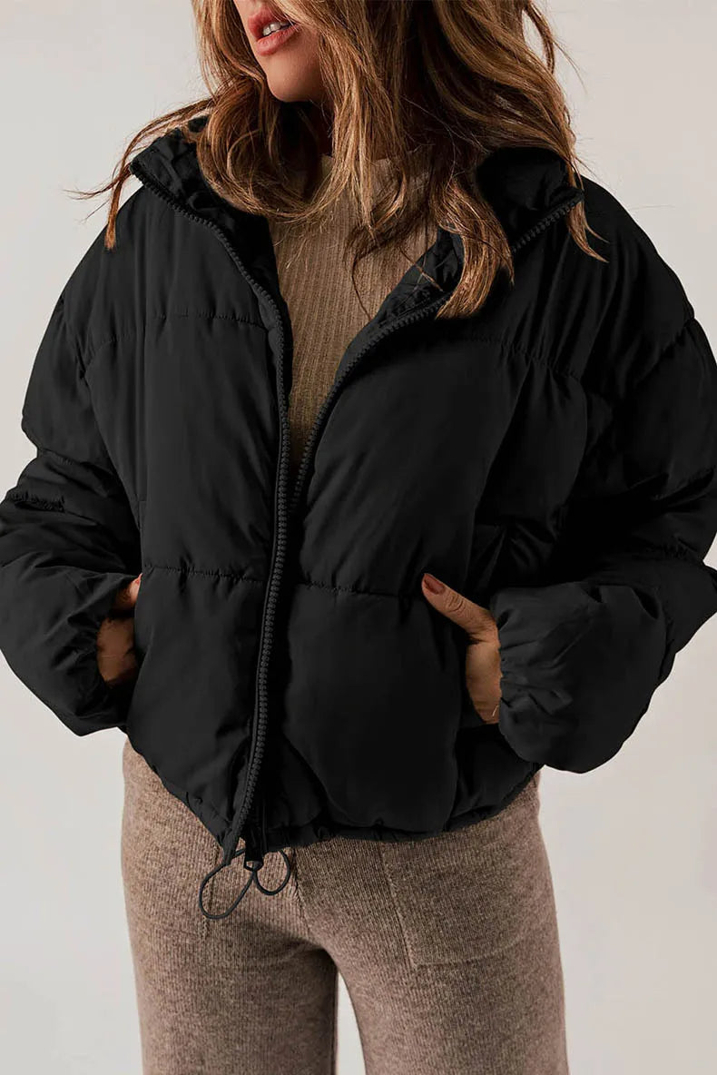 Giacca trapuntata premium da donna – Cappotto invernale accogliente con cappuccio