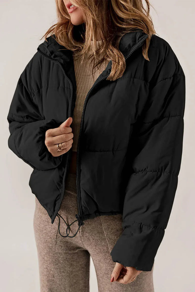 Giacca trapuntata premium da donna – Cappotto invernale accogliente con cappuccio