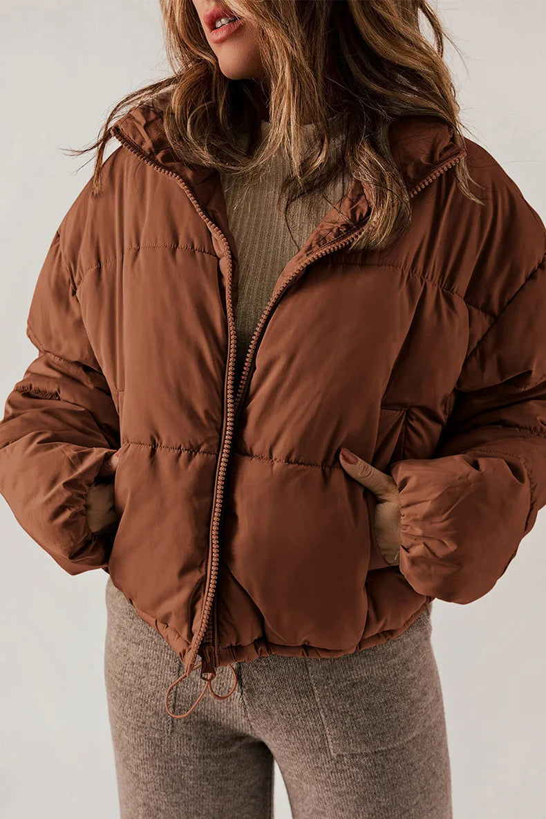 Giacca trapuntata premium da donna – Cappotto invernale accogliente con cappuccio