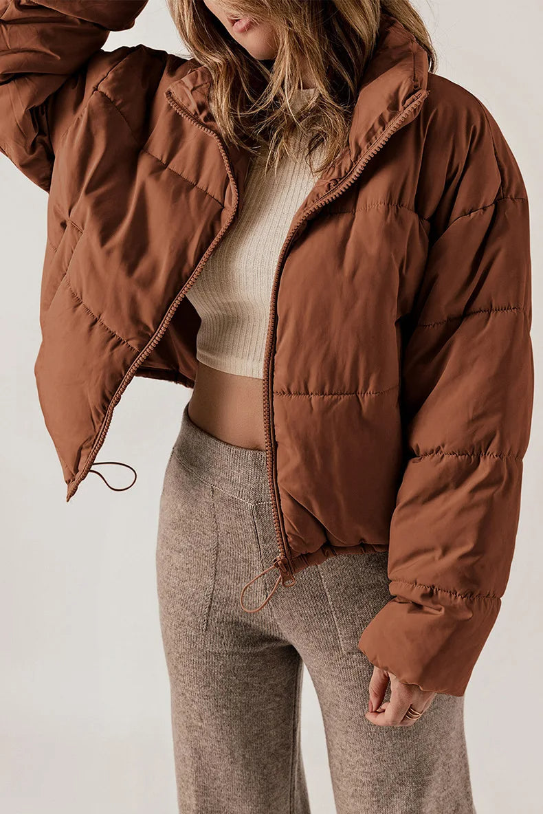 Giacca trapuntata premium da donna – Cappotto invernale accogliente con cappuccio