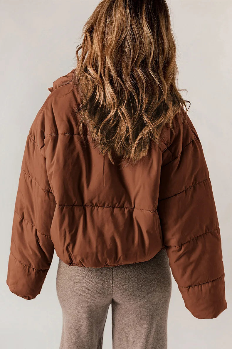 Giacca trapuntata premium da donna – Cappotto invernale accogliente con cappuccio