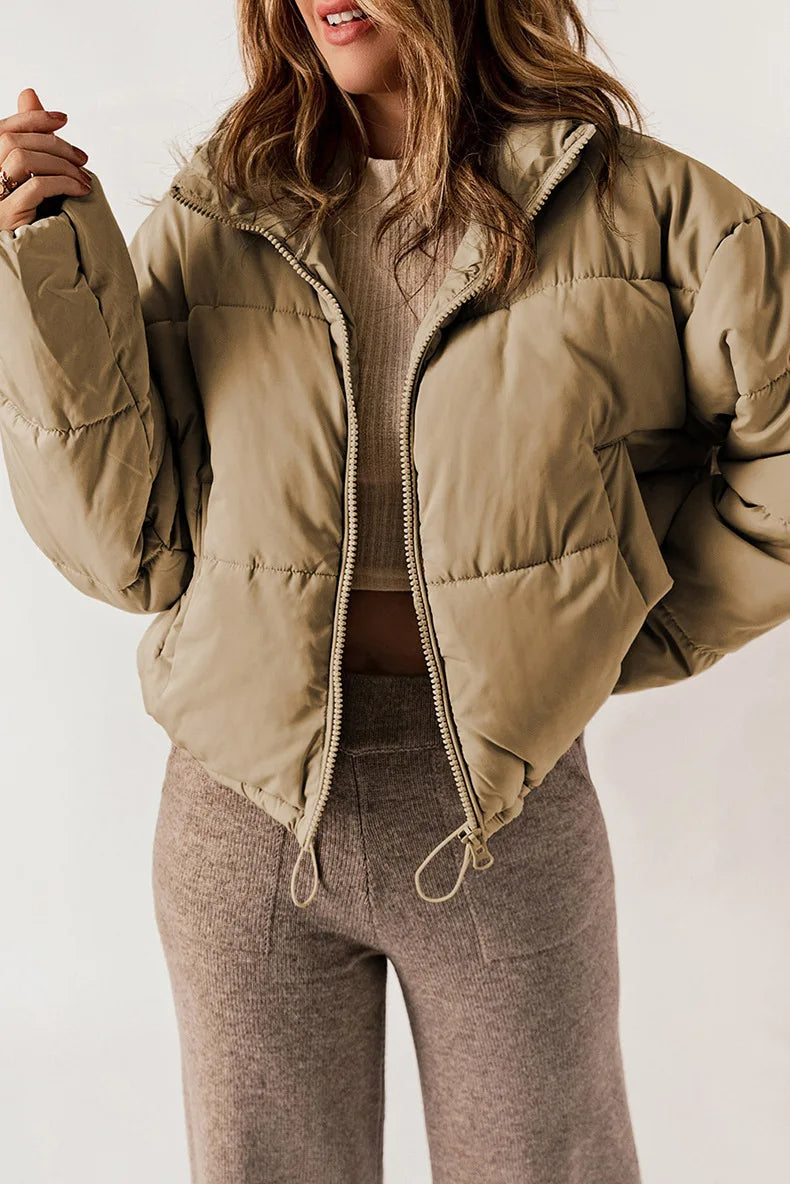 Giacca trapuntata premium da donna – Cappotto invernale accogliente con cappuccio