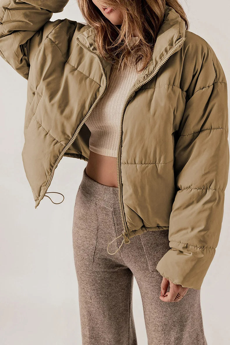 Giacca trapuntata premium da donna – Cappotto invernale accogliente con cappuccio