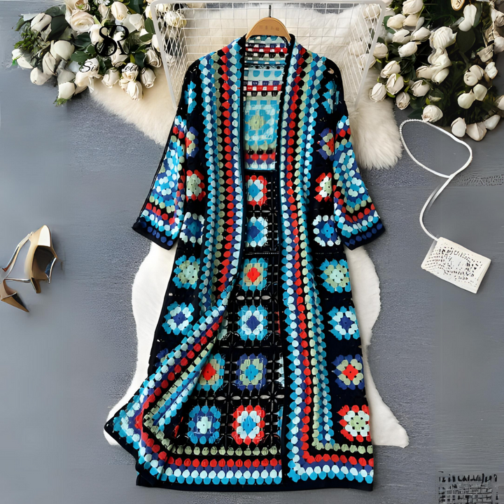 Cárdigan largo multicolor para mujer - Suave y original