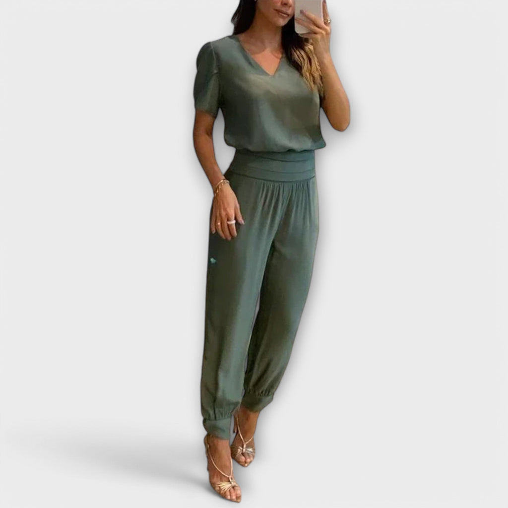 Completo donna top e pantaloni ampi - Elegante e fluido