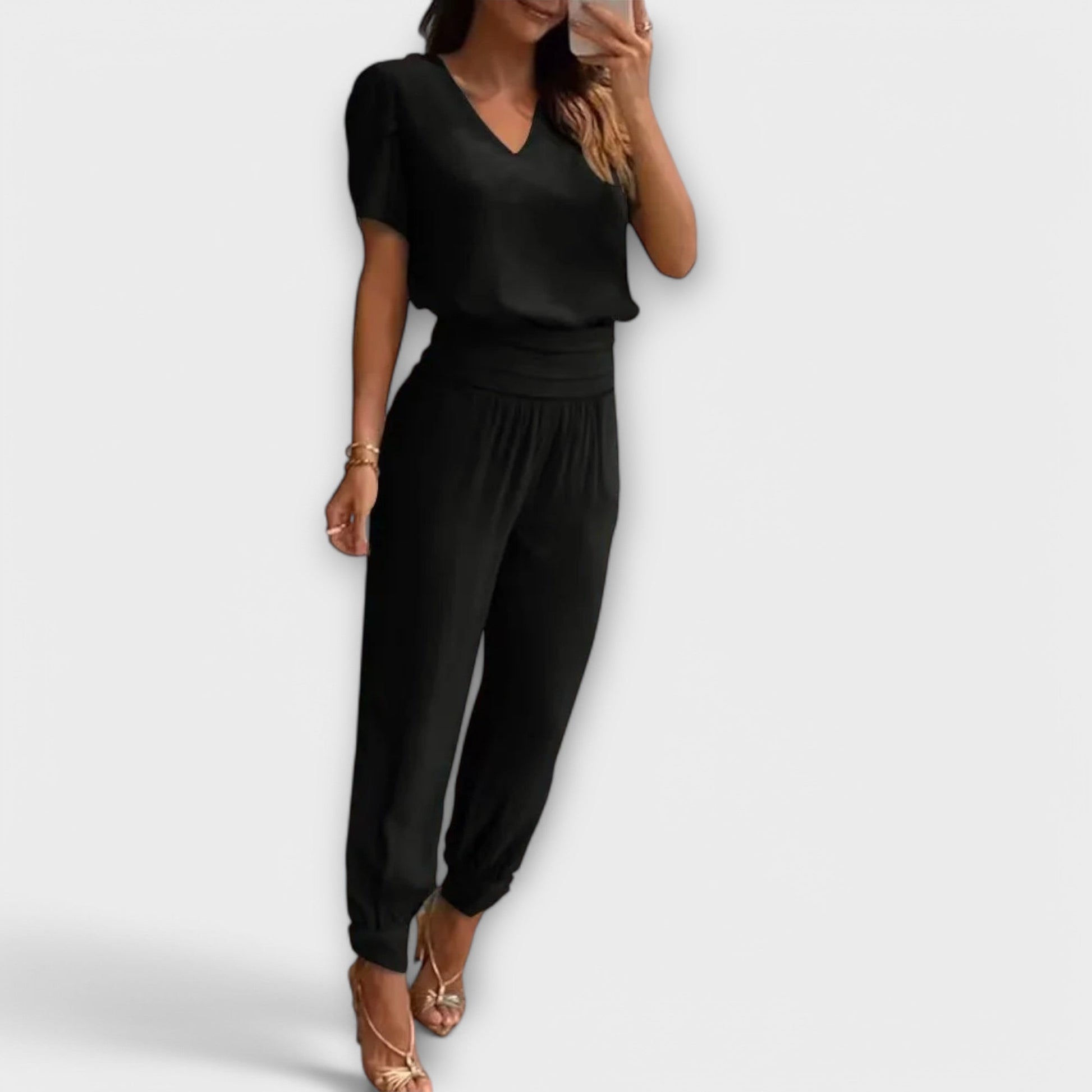 Completo donna top e pantaloni ampi - Elegante e fluido