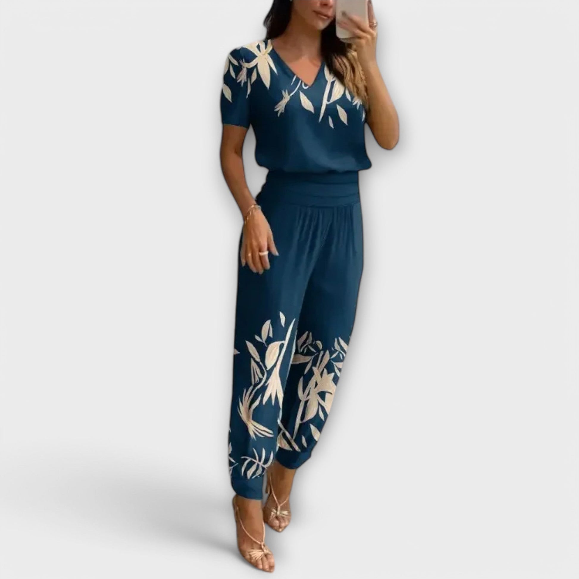 Completo donna top e pantaloni ampi - Elegante e fluido