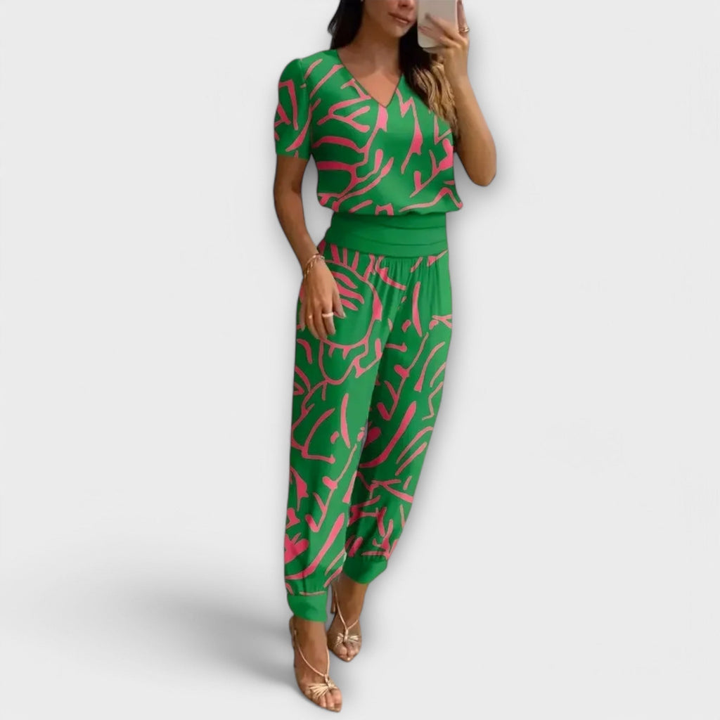 Completo donna top e pantaloni ampi - Elegante e fluido