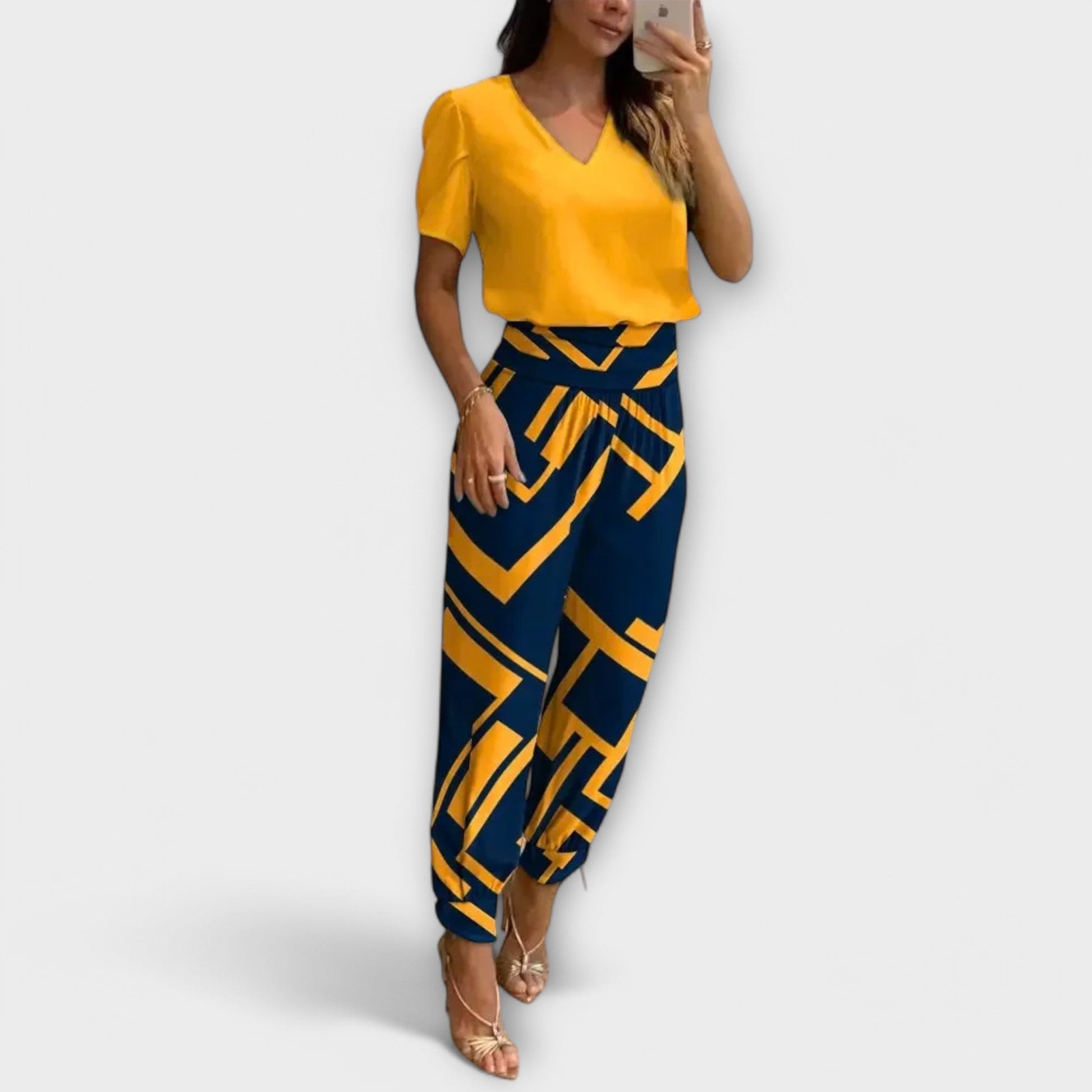 Completo donna top e pantaloni ampi - Elegante e fluido