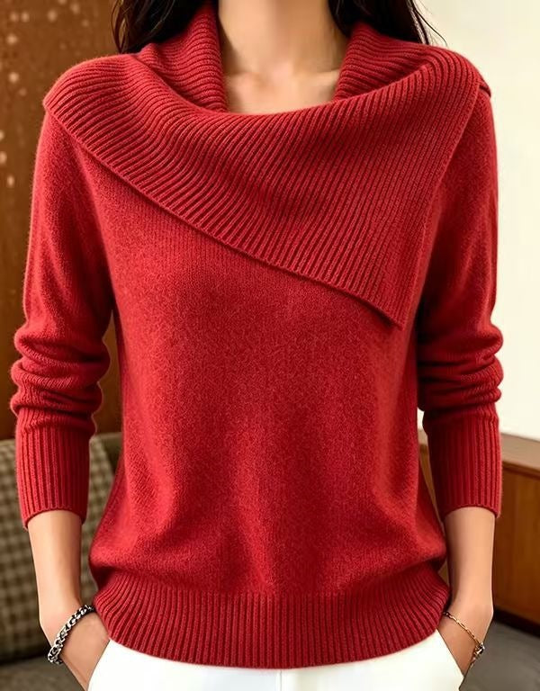 Maglione donna rilassato con collo a revers - Comodo e versatile