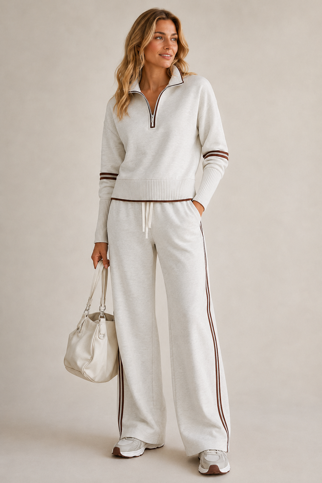 Set da donna con felpa zip e pantaloni - Comodo e moderno