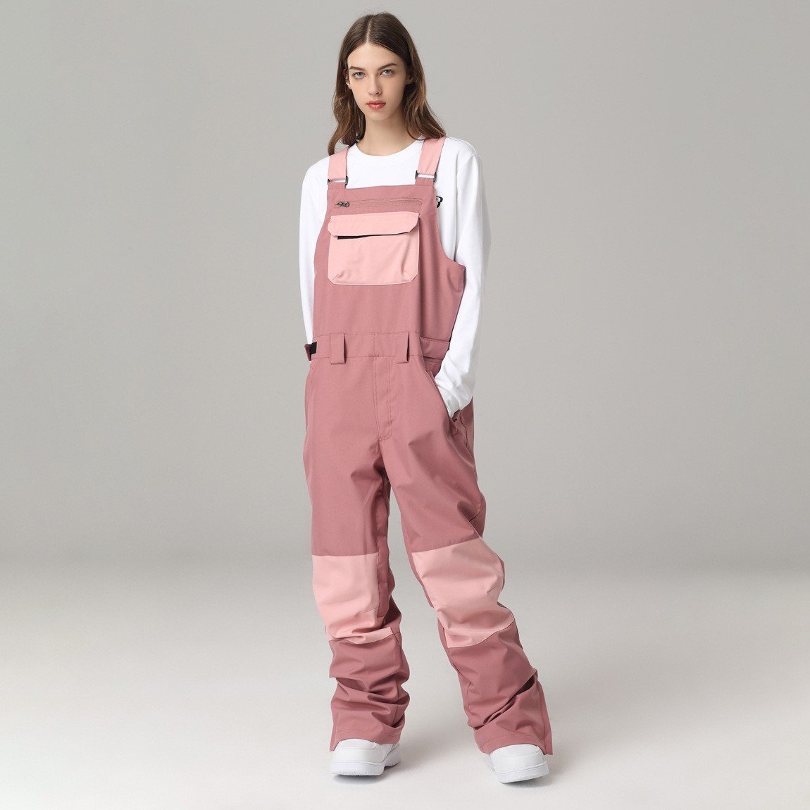 Salopette da sci unisex con bretelle regolabili – Pantaloni da neve invernali