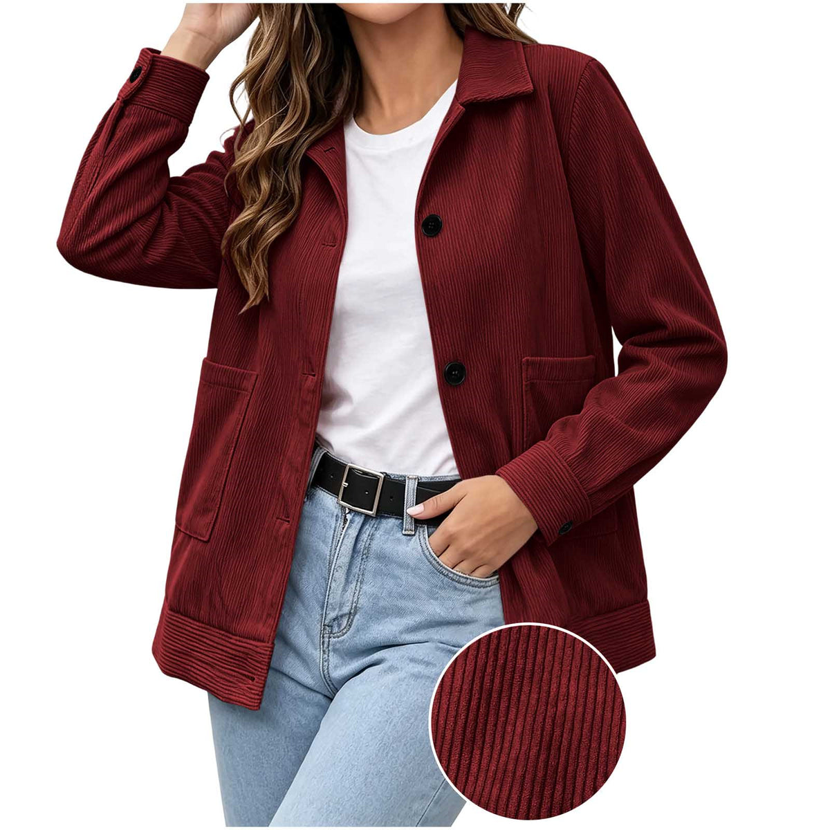 Veste décontractée pour femme à revers - Simple et soignée