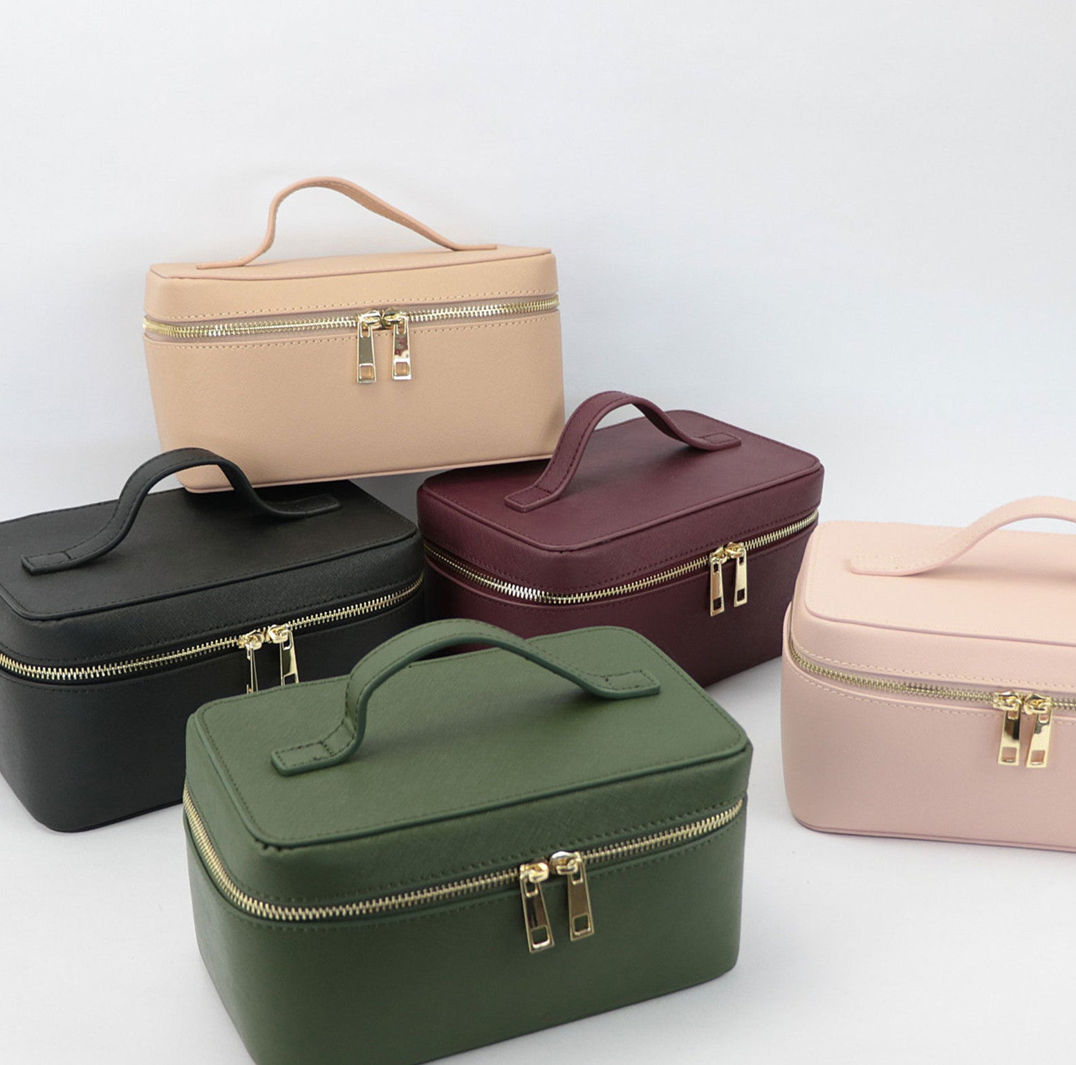 Borsa da toilette da viaggio in crosta di pelle – Borsa da toilette portatile in vera pelle