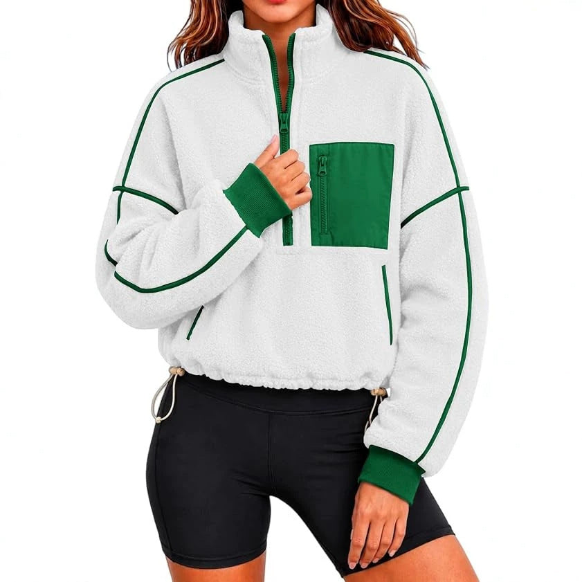Kort sweatshirt til kvinder med snøre - Casual og moderne