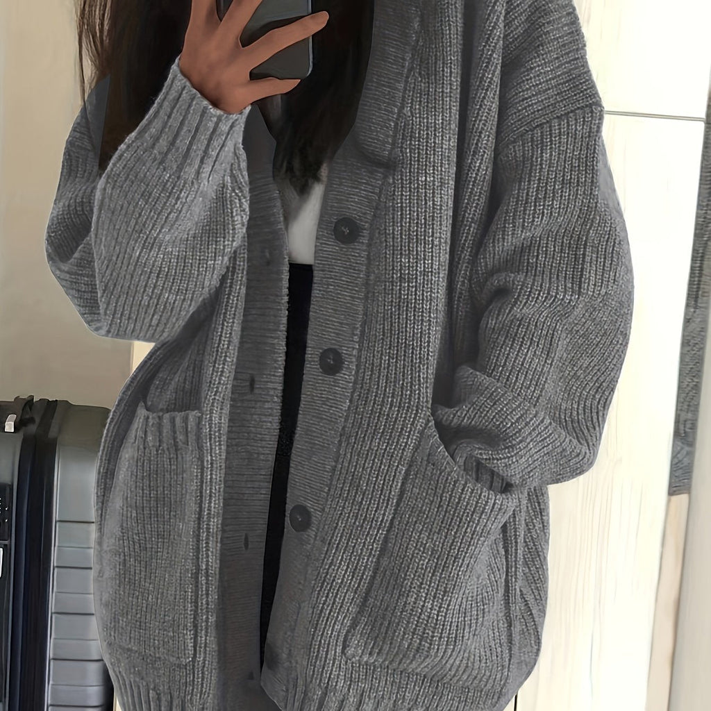 Cardigan décontracté pour femme avec boutons et poches - Doux et polyvalent