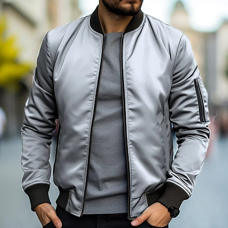 Giubbotto bomber con cerniera da uomo - elegante e alla moda