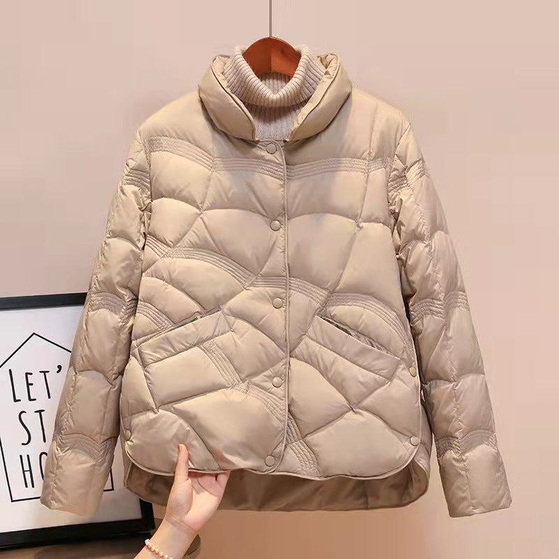 Giacca trapuntata leggera premium da donna – Elegante cappotto con collo alto