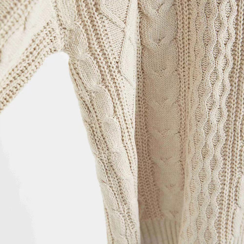Pull épais pour femme à torsades - Chaud et décontracté