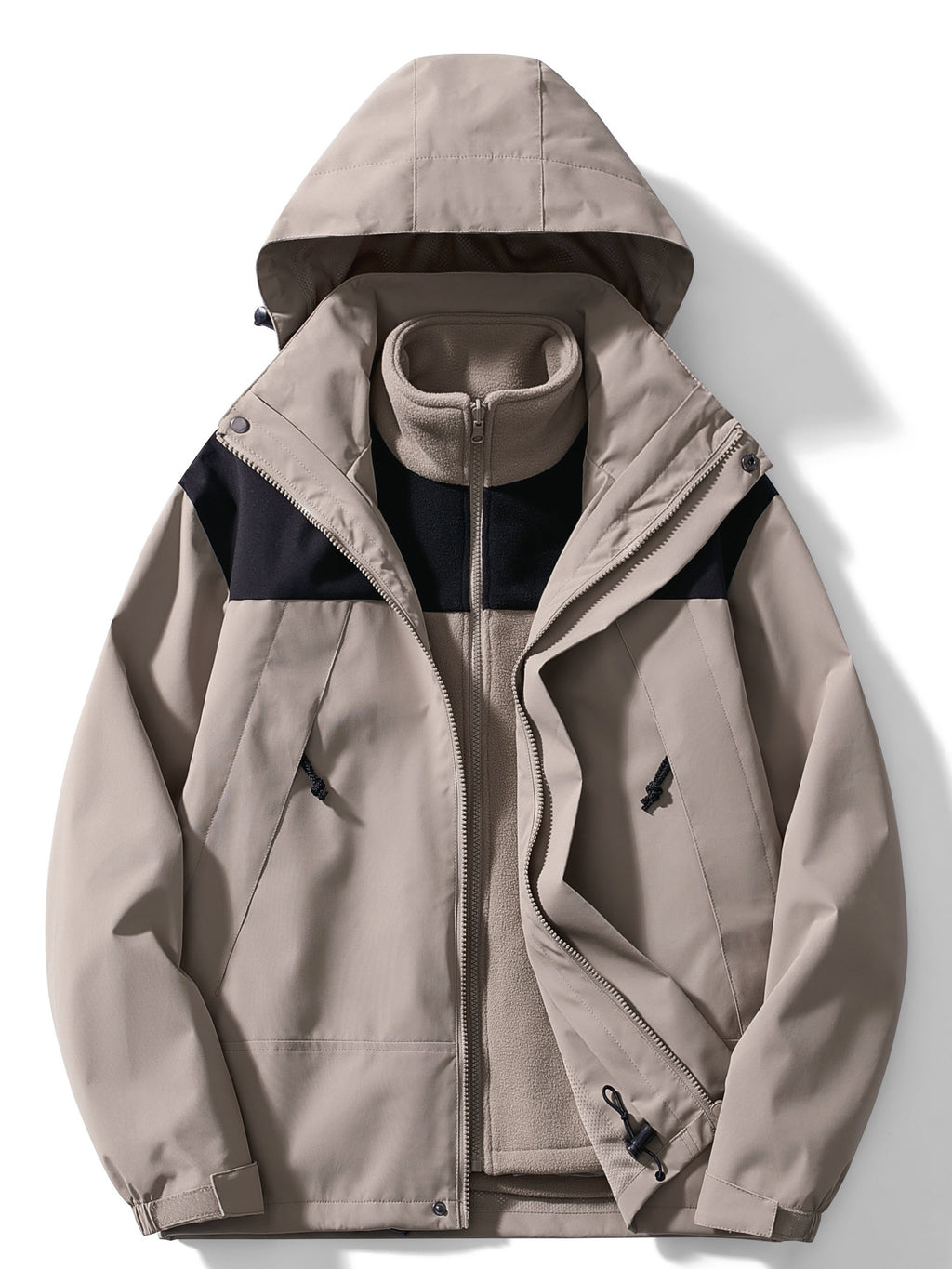 Giacca in pile 3 in 1 da donna – Giacca a vento invernale con cappuccio