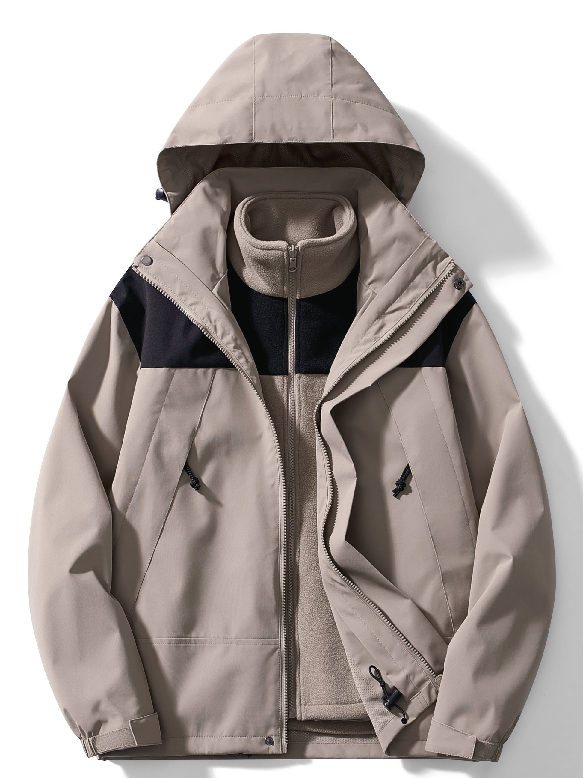 Giacca in pile 3 in 1 da donna – Giacca a vento invernale con cappuccio