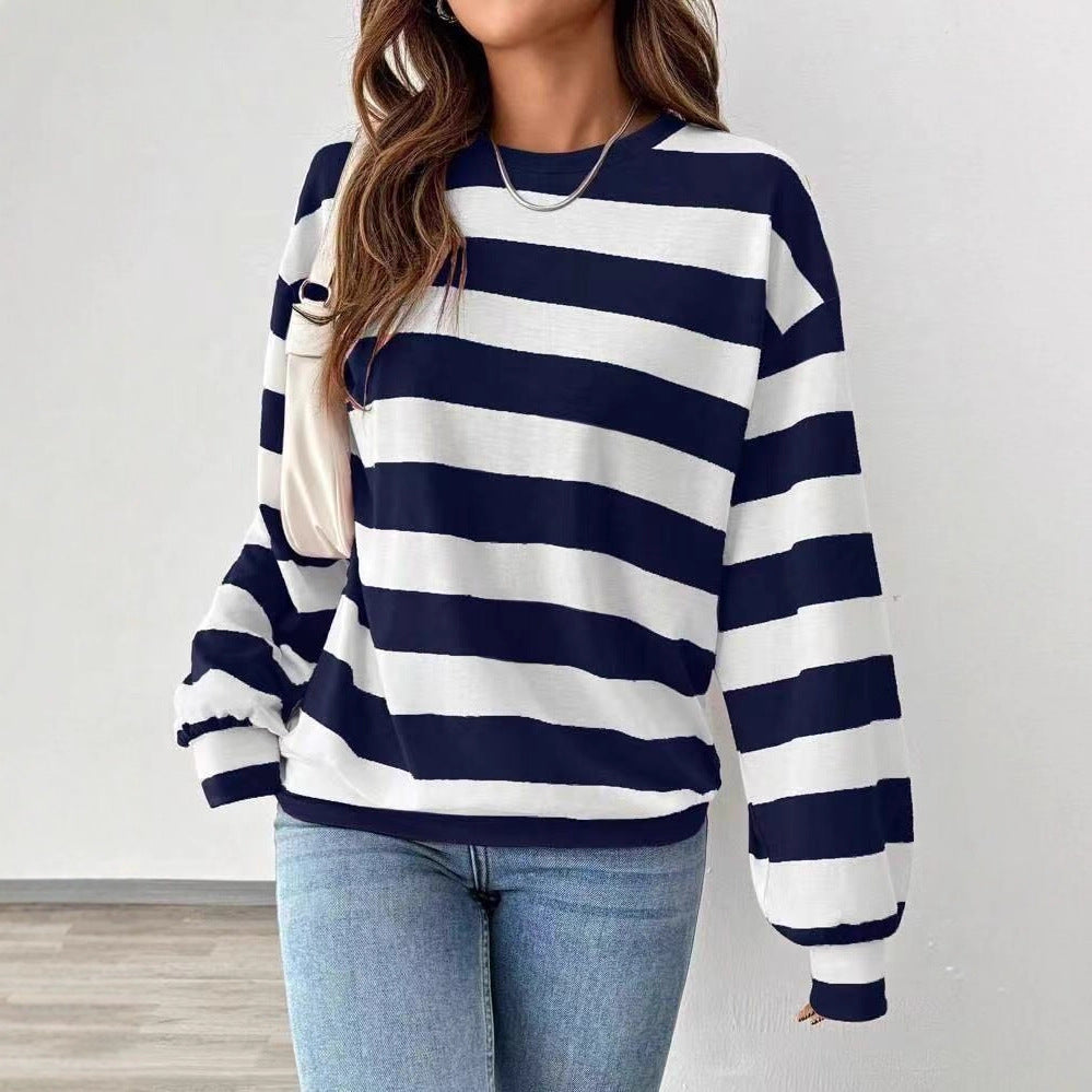 Top de mujer a rayas y manga larga - Informal y moderno