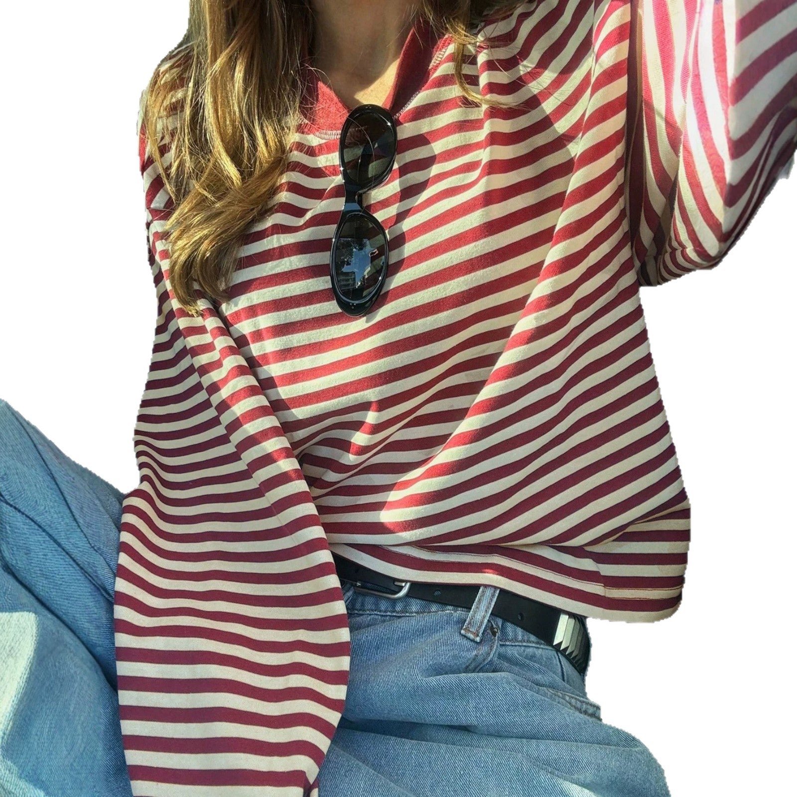 Top Donna a Righe Color Block Retrò – Stile Casual con Vestibilità Morbida