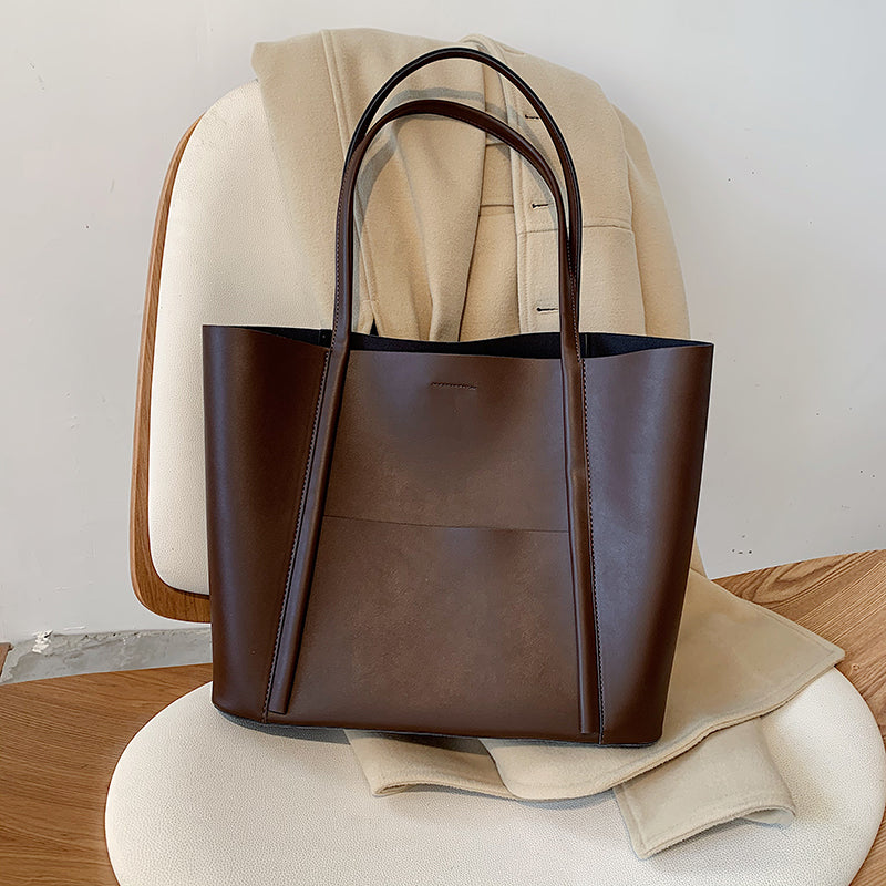Borsa a tracolla in pelle resistente e spaziosa per donna - Borsa a tracolla chic