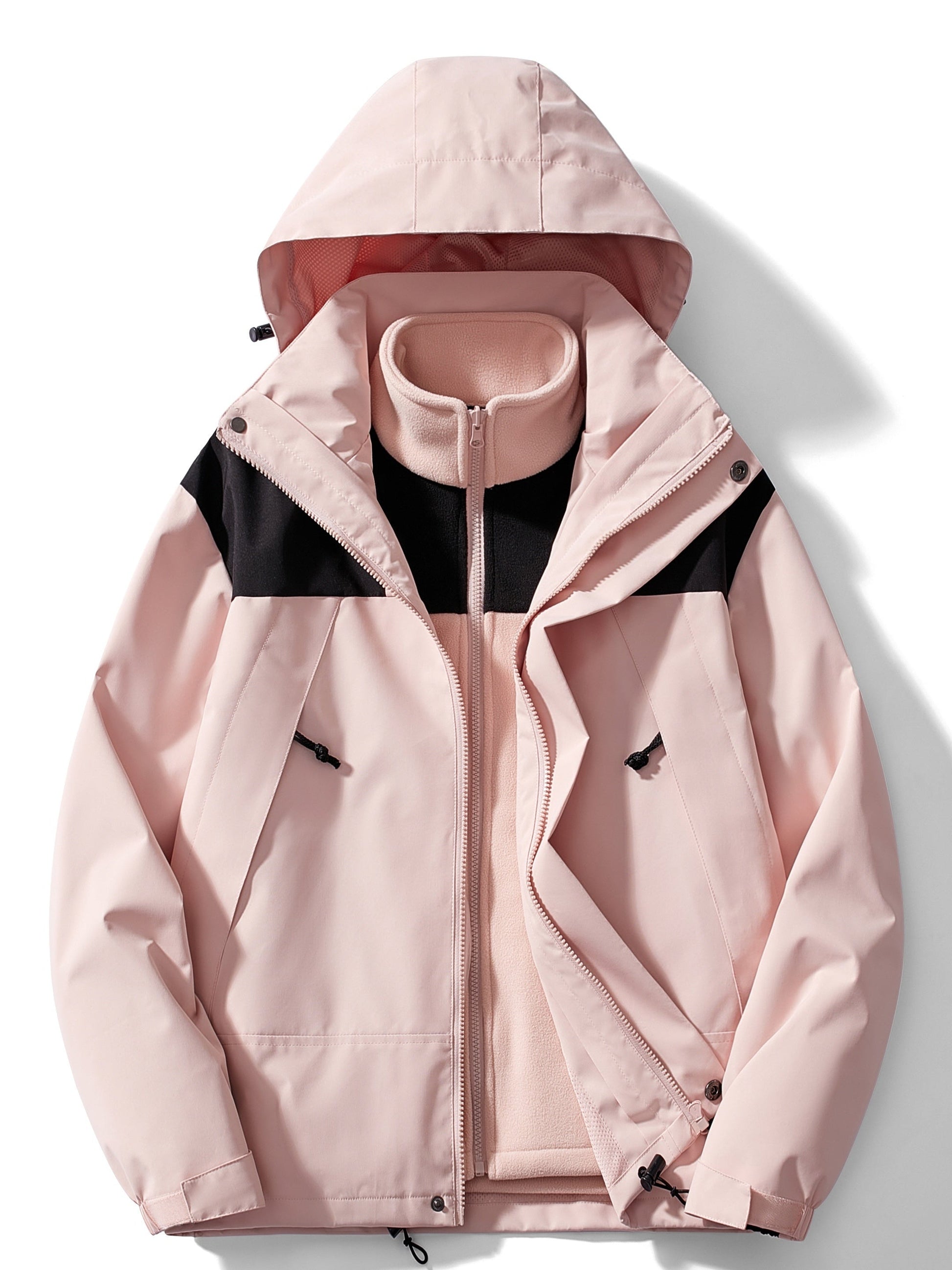 Giacca in pile 3 in 1 da donna – Giacca a vento invernale con cappuccio