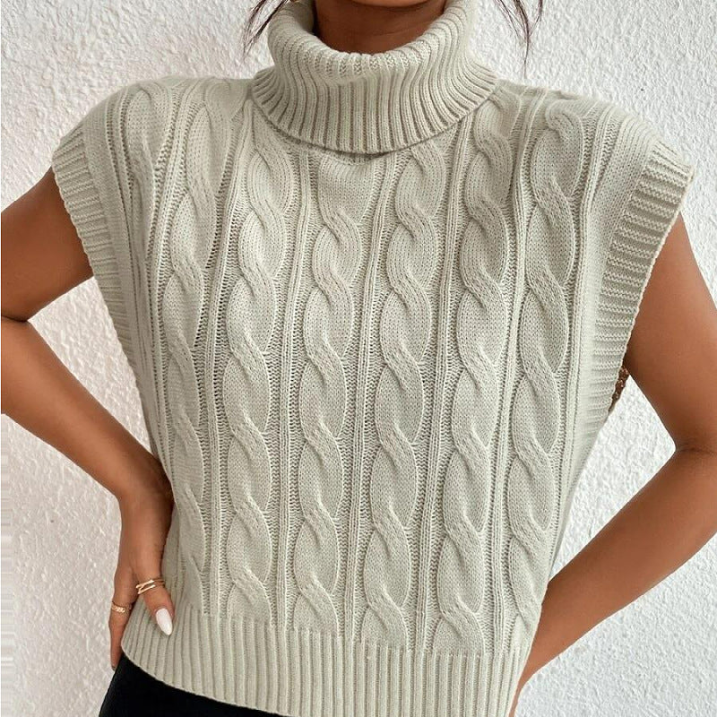 Maglione smanicato donna a collo alto - Morbido e versatile