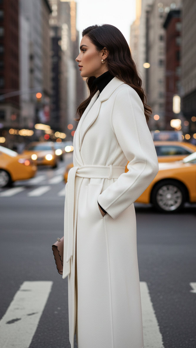 Cappotto Donna Classico a Portafoglio con Cintura – Stile Elegante Invernale