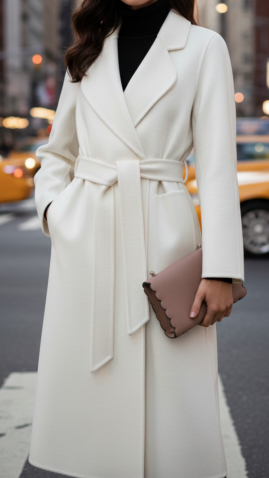Cappotto Donna Classico a Portafoglio con Cintura – Stile Elegante Invernale