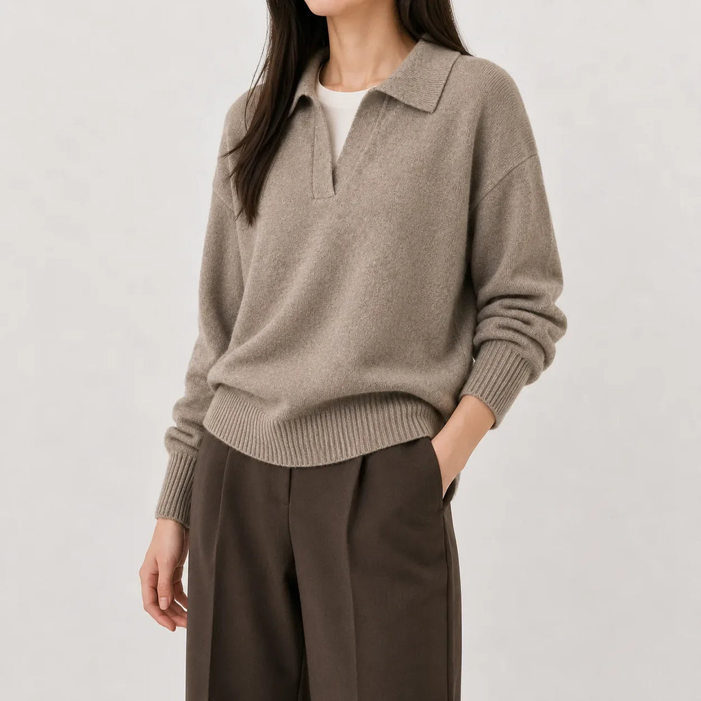 Pull pour femme à col en V et manches longues - Doux et facile à porter