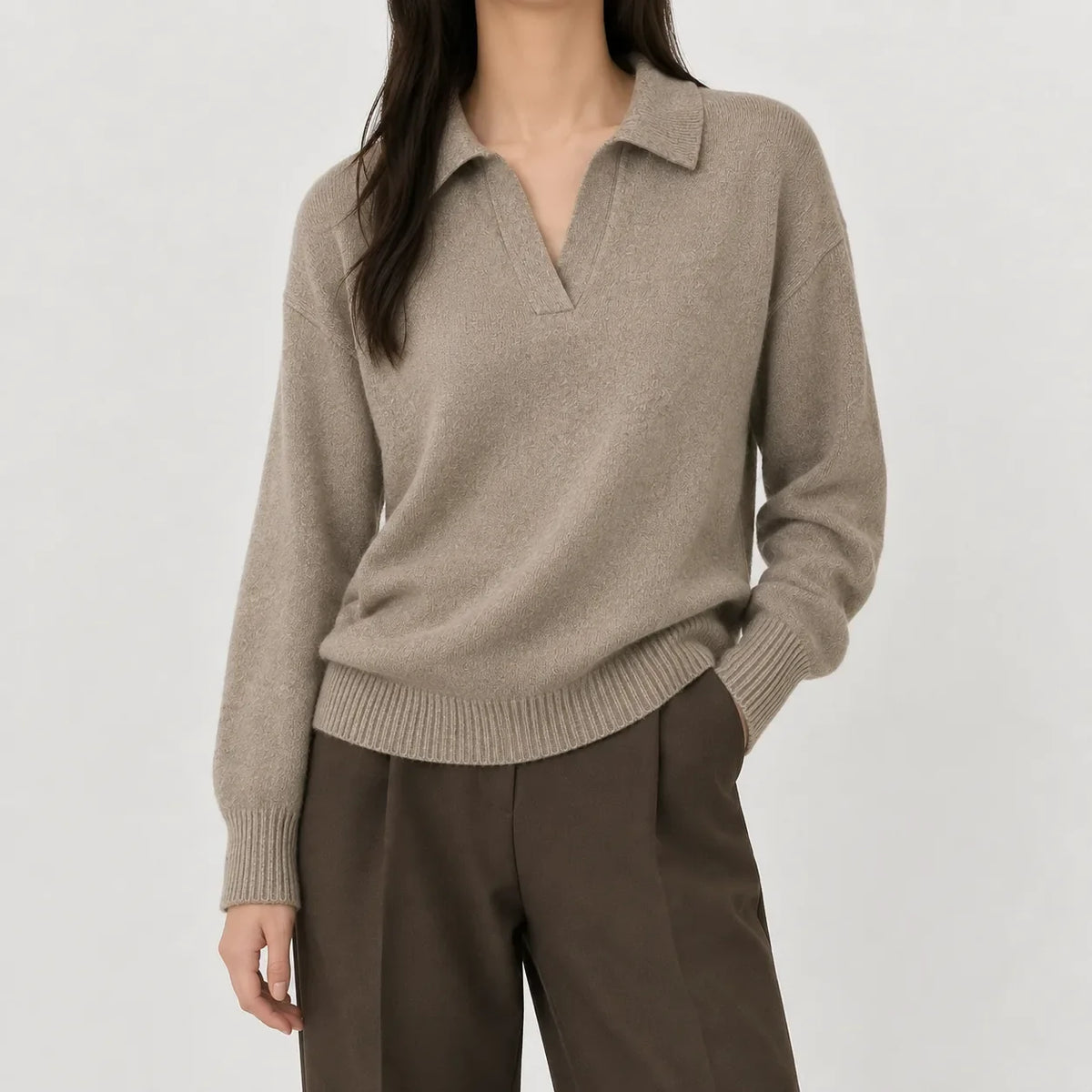 Pull pour femme à col en V et manches longues - Doux et facile à porter