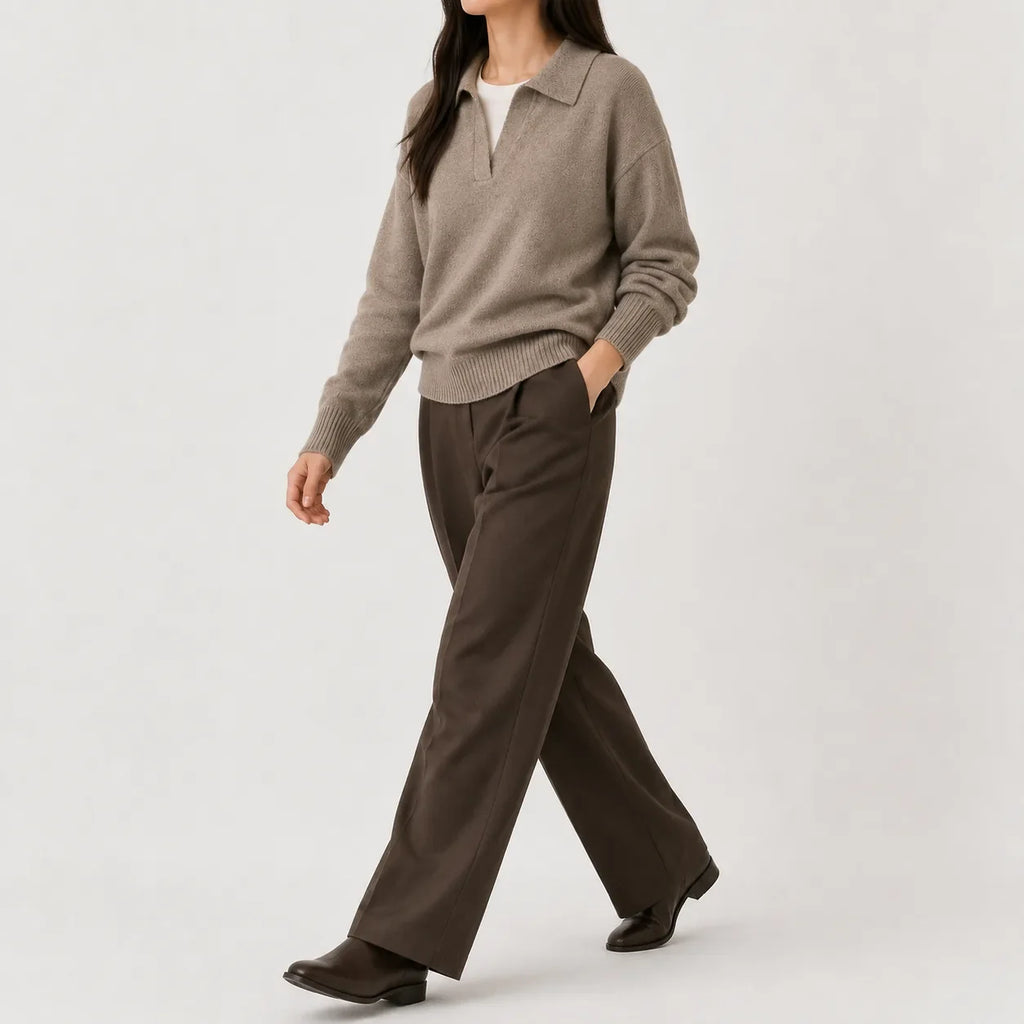 Pull pour femme à col en V et manches longues - Doux et facile à porter