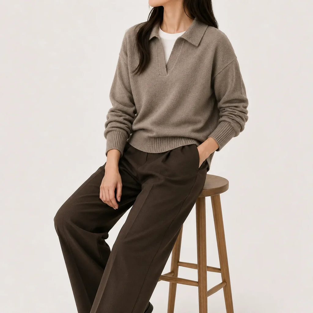 Pull pour femme à col en V et manches longues - Doux et facile à porter