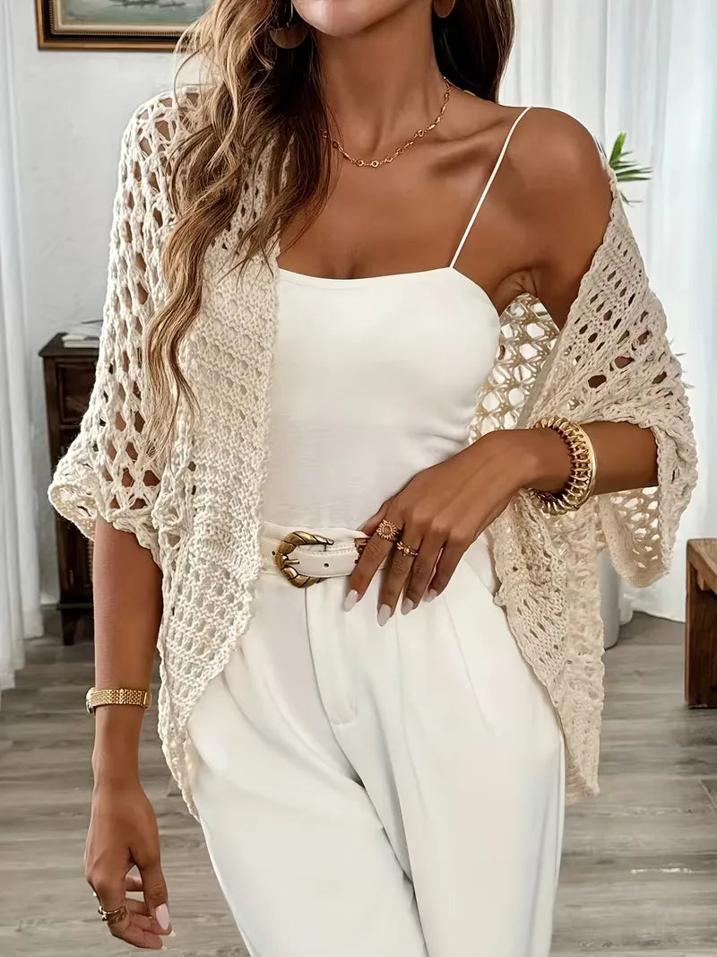 Cardigan crochet donna - Leggero e testurizzato