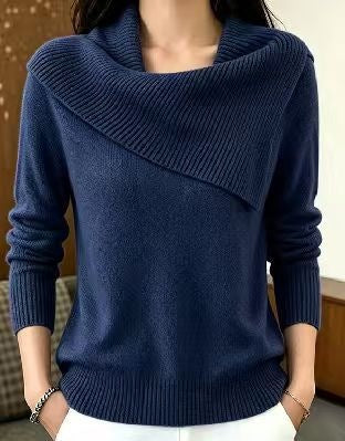 Maglione donna rilassato con collo a revers - Comodo e versatile