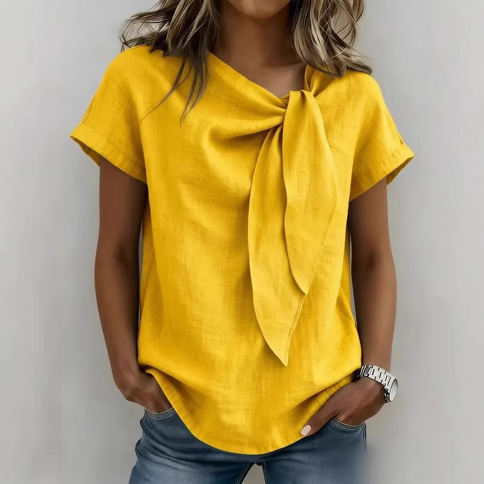 T-shirt donna maniche corte in misto cotone - Leggera e casual