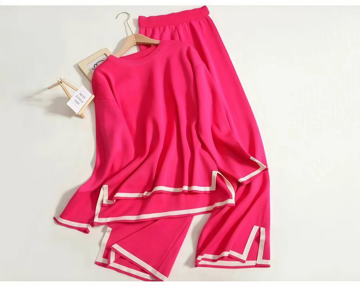 Ensemble pour femme avec top fluide et pantalon large - Élégant et léger