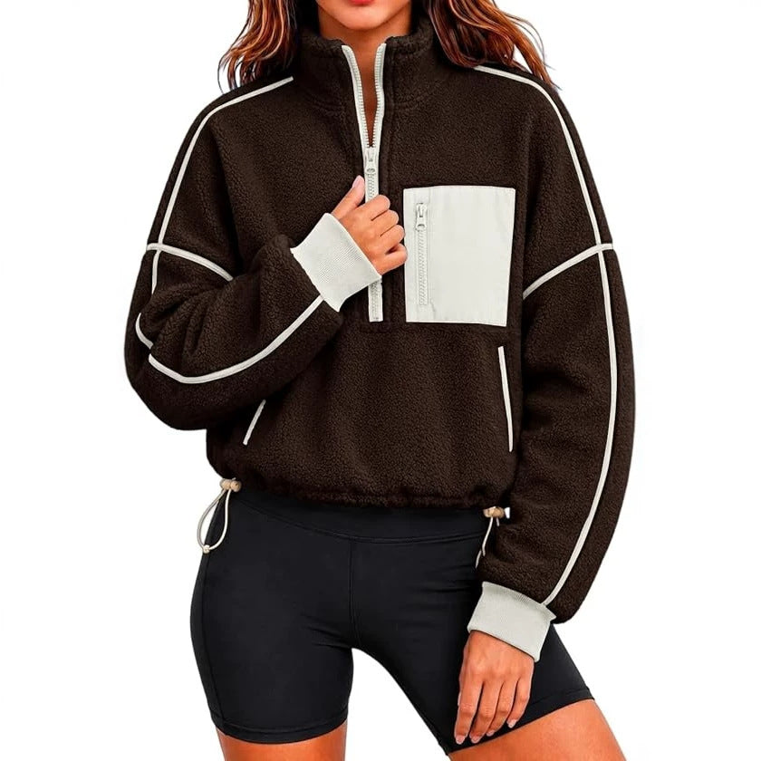 Kort sweatshirt til kvinder med snøre - Casual og moderne