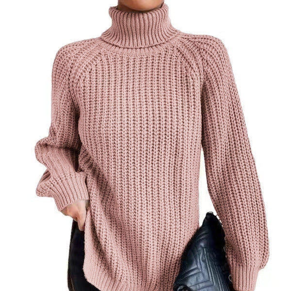 Maglione donna con collo alto e spacco – Morbido e confortevole
