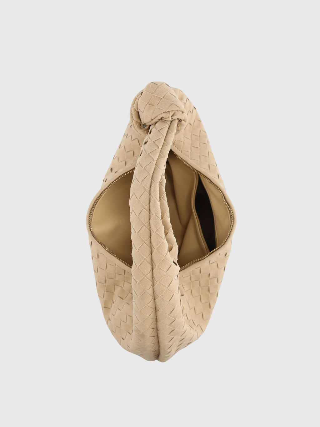 Borsa Donna Media in Suede Intrecciato – Stile Elegante con Nodo Quotidiano
