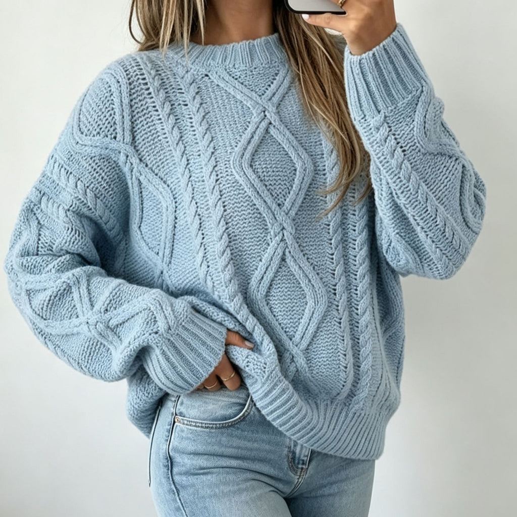 Rummelig sweater til kvinder med rund hals - Blød og afslappet