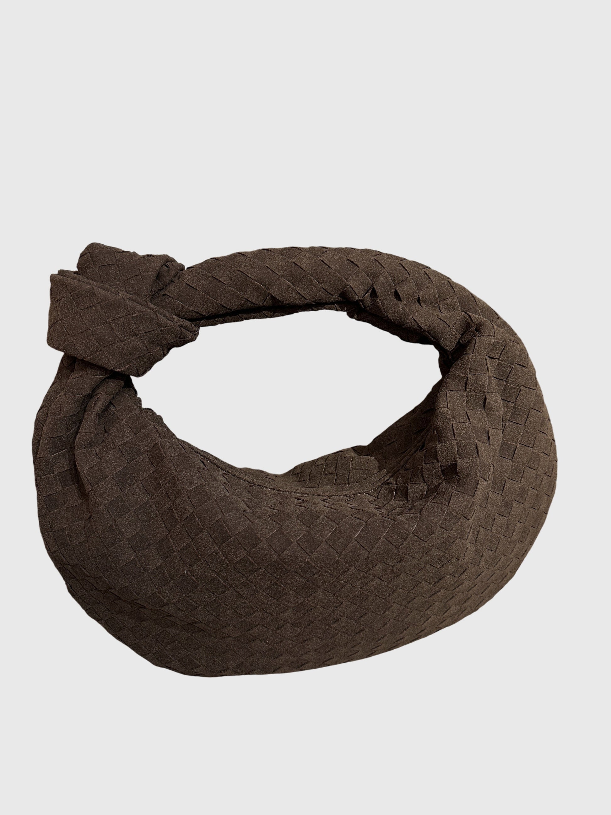Borsa Donna Media in Suede Intrecciato – Stile Elegante con Nodo Quotidiano